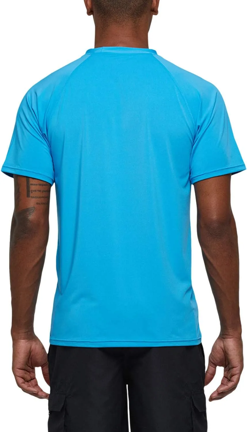 Satankud Men's UPF 50  Rashguard Swim Tee Short Sleeve Running Shirt Swimwear Swim Hiking Workout Shirts