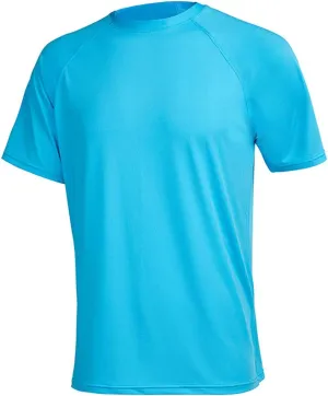 Satankud Men's UPF 50  Rashguard Swim Tee Short Sleeve Running Shirt Swimwear Swim Hiking Workout Shirts