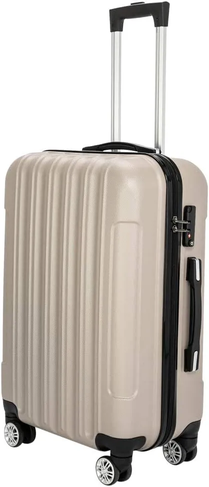 Saynwsih 3-Piece Luggage Set with Spinner Wheels - Large Capacity Suitcase Set, Durable 3-in-1 Multifunctional Travel Luggage Sets, Lightweight & Easy-Clean (Champagne)