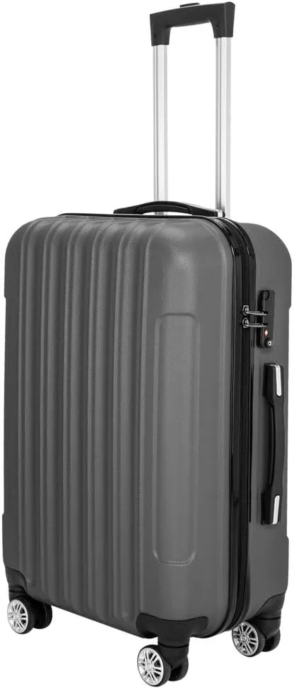 Saynwsih 3-Piece Luggage Set with Spinner Wheels - Large Capacity Suitcase Set, Durable 3-in-1 Multifunctional Travel Luggage Sets, Lightweight & Easy-Clean (Dark Gray)