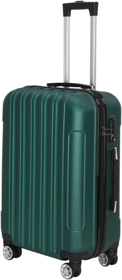 Saynwsih 3-Piece Luggage Set with Spinner Wheels - Large Capacity Suitcase Set, Durable 3-in-1 Multifunctional Travel Luggage Sets, Lightweight & Easy-Clean (Dark Green)