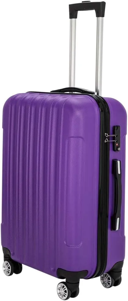 Saynwsih 3-Piece Luggage Set with Spinner Wheels - Large Capacity Suitcase Set, Durable 3-in-1 Multifunctional Travel Luggage Sets, Lightweight & Easy-Clean (Purple)