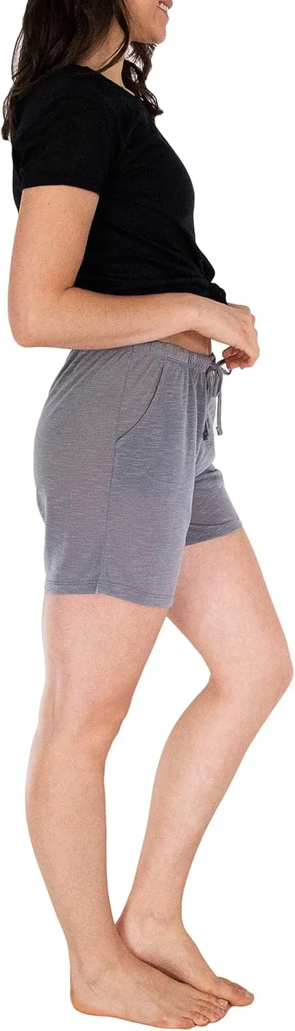 Sexy Basics Women's 6 Pack Drawstring Shorts/Semi-Sheer Casual - Lounge - Sleep - Spa Shorts