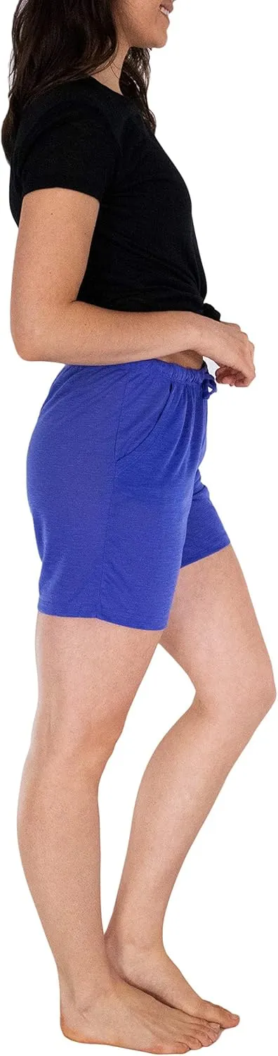 Sexy Basics Women's 6 Pack Drawstring Shorts/Semi-Sheer Casual - Lounge - Sleep - Spa Shorts