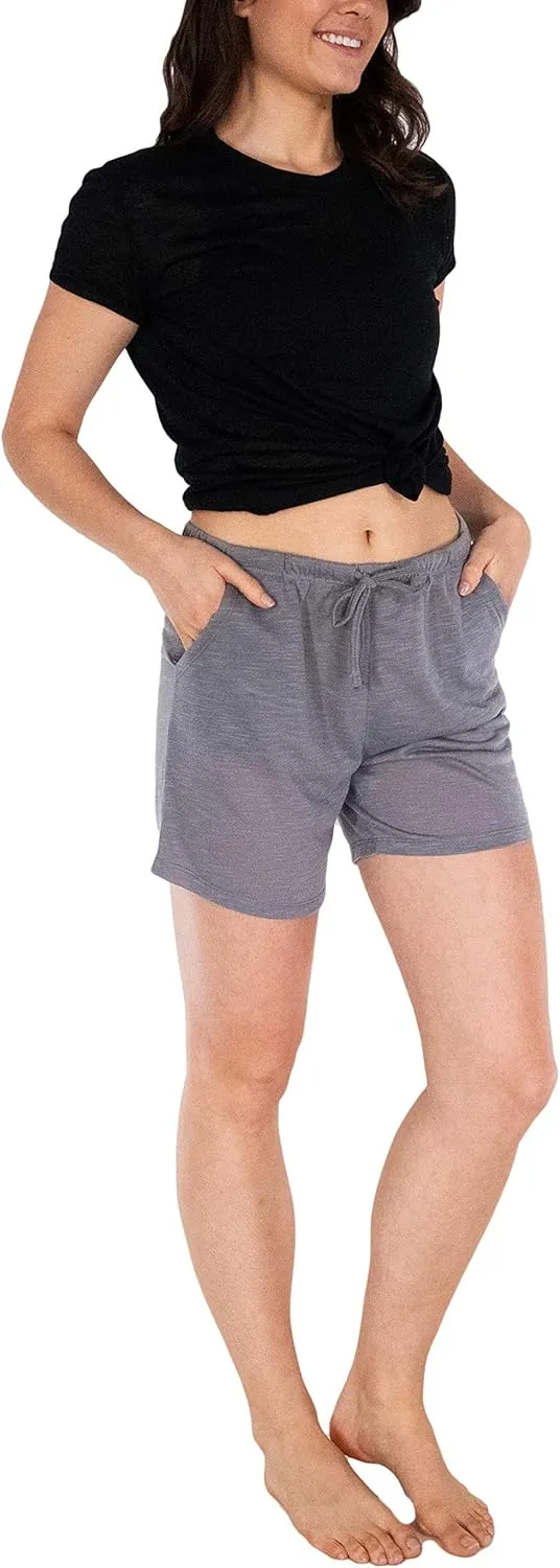 Sexy Basics Women's 6 Pack Drawstring Shorts/Semi-Sheer Casual - Lounge - Sleep - Spa Shorts