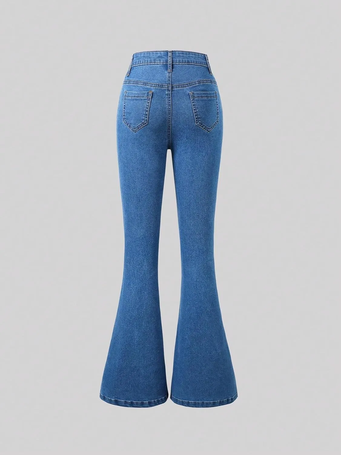 SHENHE Girl's Ripped Bell Bottom Zipper Jeans Distressed Flare Denim Pants