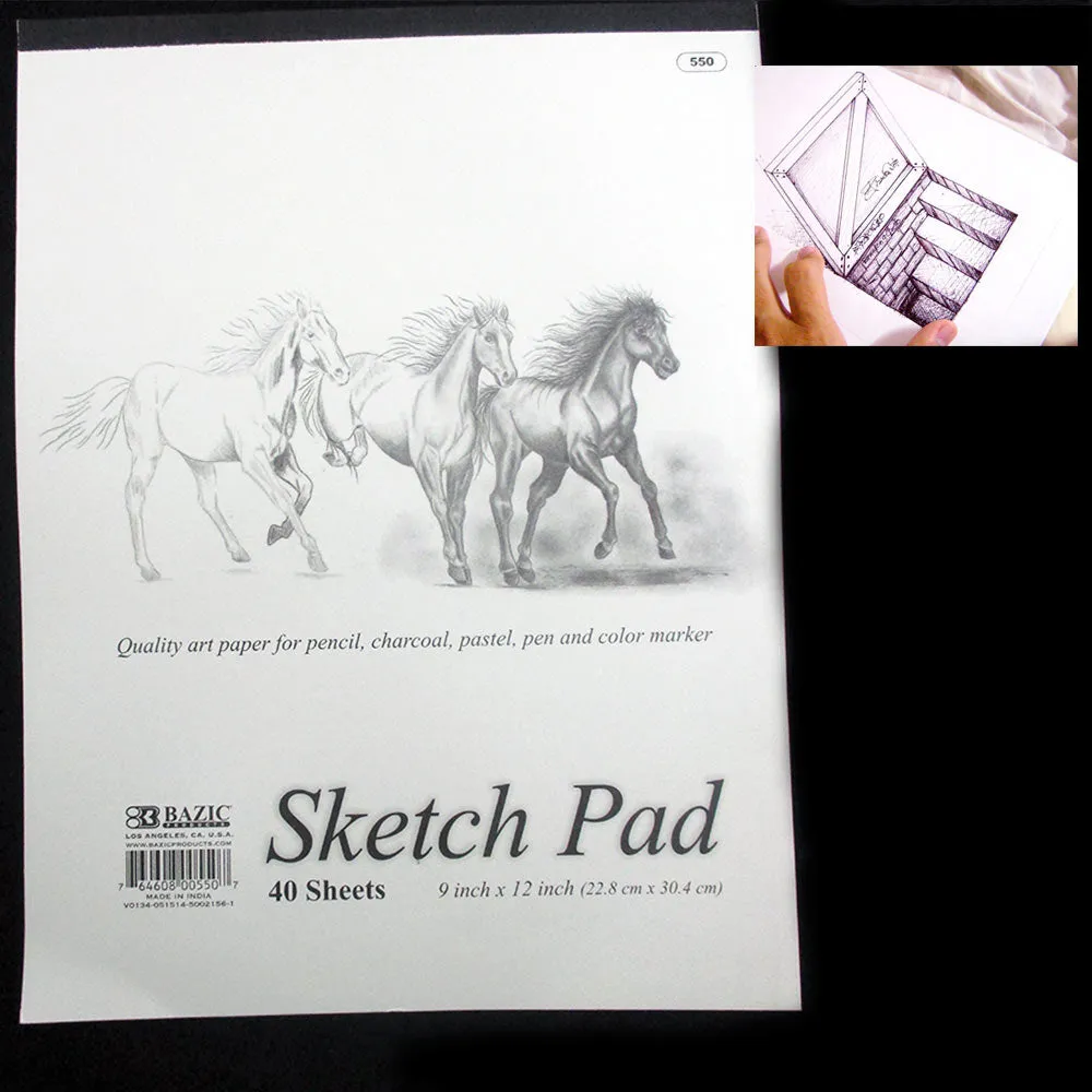 Sketchbook 9 x 12 Inches 40 Sheets Premium Quality Sketch Book Drawing Paper Pad