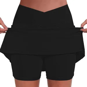 Skorts for Women Dressy Casual Gradient Tennis Skirt with Shorts Underneath Womens Athletic Skorts with Pockets Tummy Control