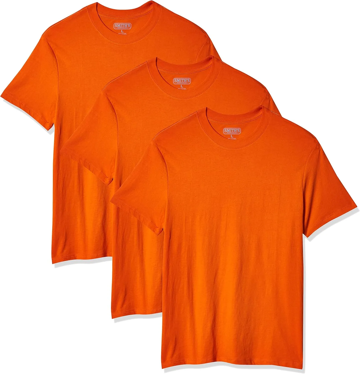 Smith's Workwear Men's Adult Quick Dry Short Sleeve Crew Neck Tee, 3-Pack