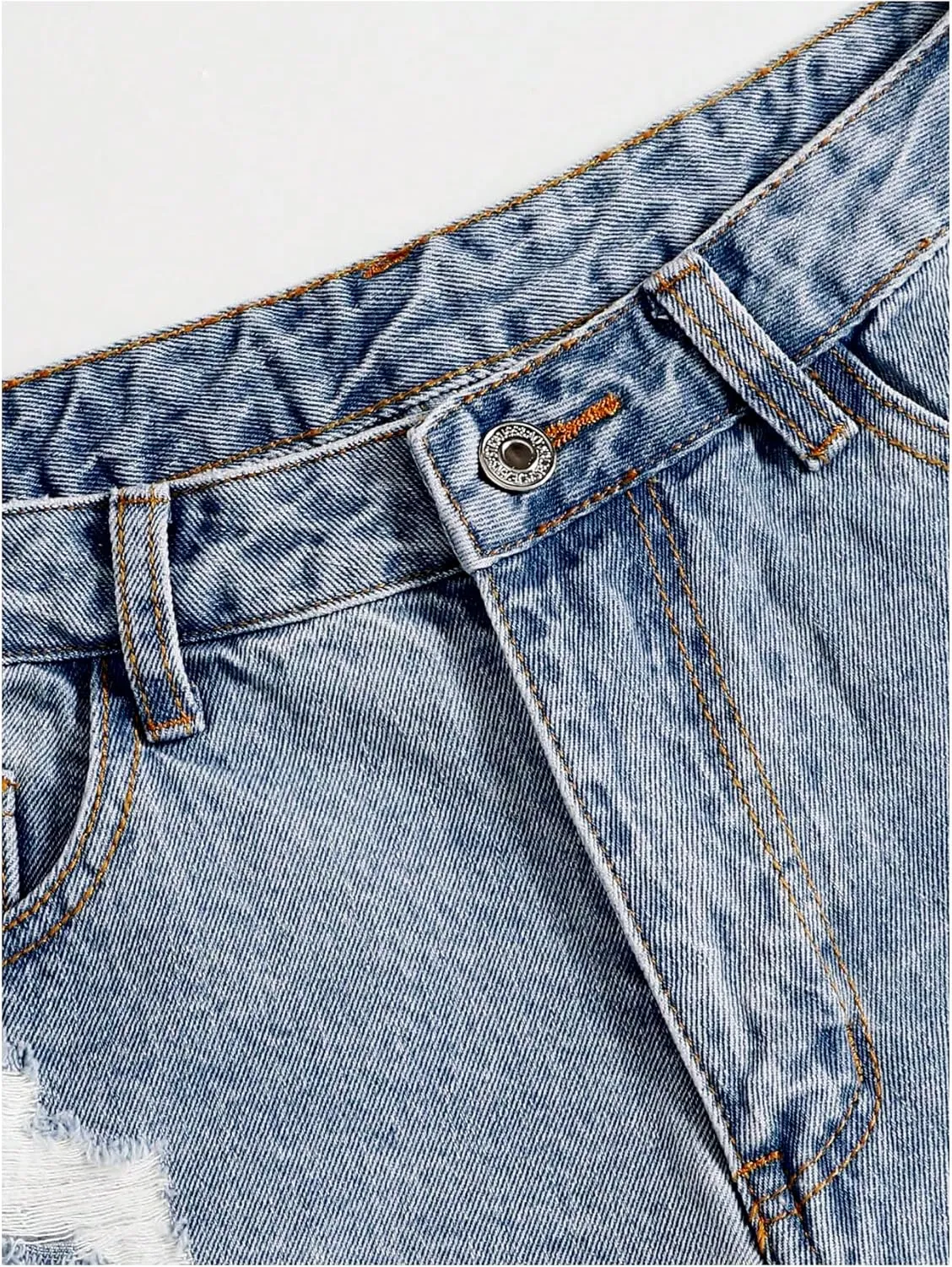 SOLY HUX Women's Ripped Raw Hem Jean Shorts High Waisted Straight Leg Denim Shorts Streetwear