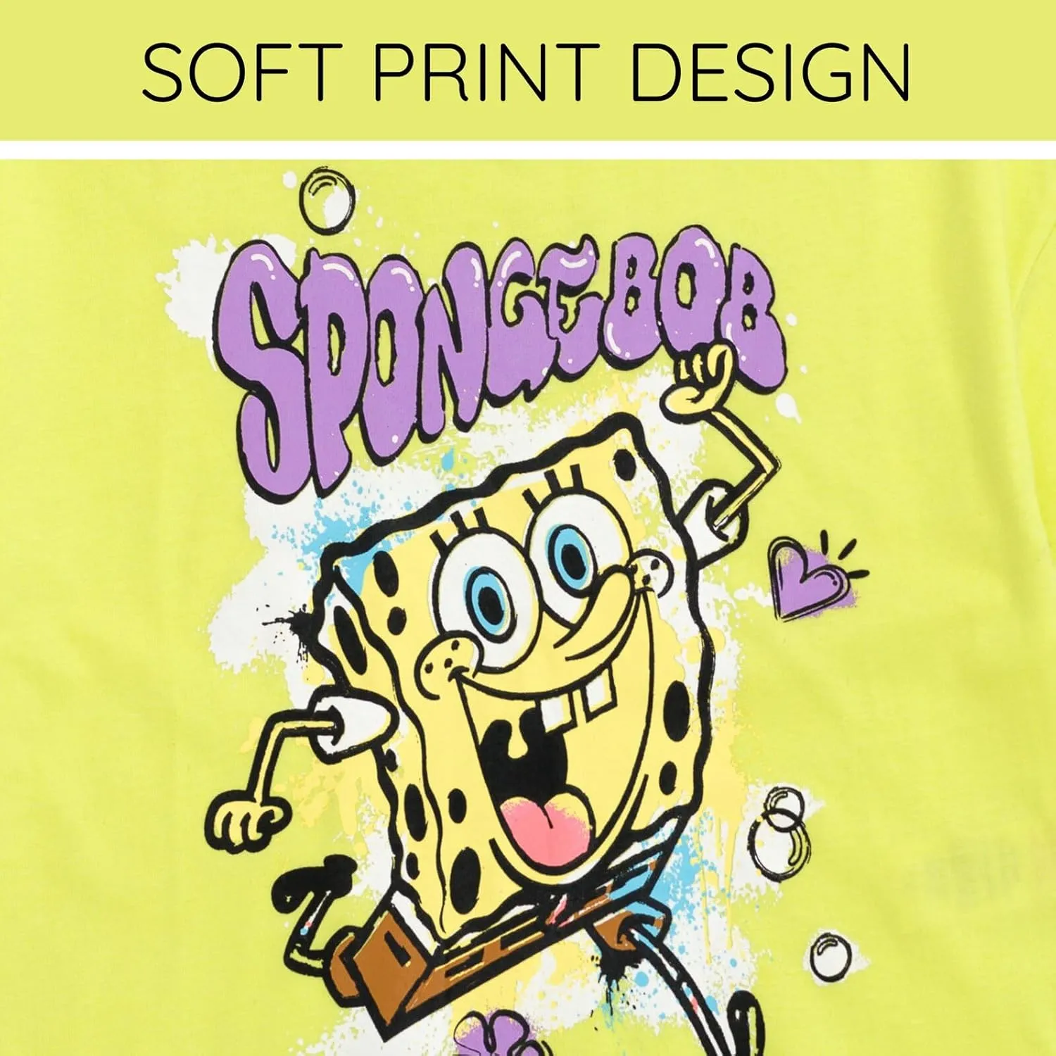 SpongeBob SquarePants Girls Boxy Drop Shoulder T-Shirt and Tulle Skort Toddler to Big Kid Sizes (2T - 18-20)