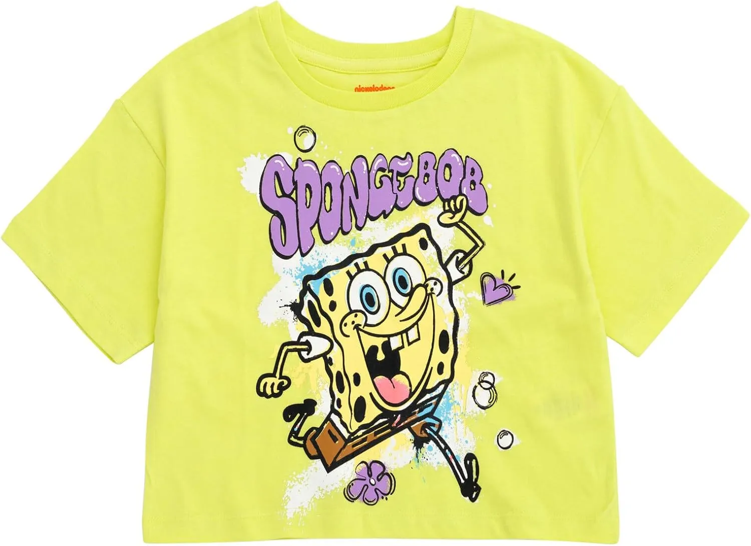 SpongeBob SquarePants Girls Boxy Drop Shoulder T-Shirt and Tulle Skort Toddler to Big Kid Sizes (2T - 18-20)