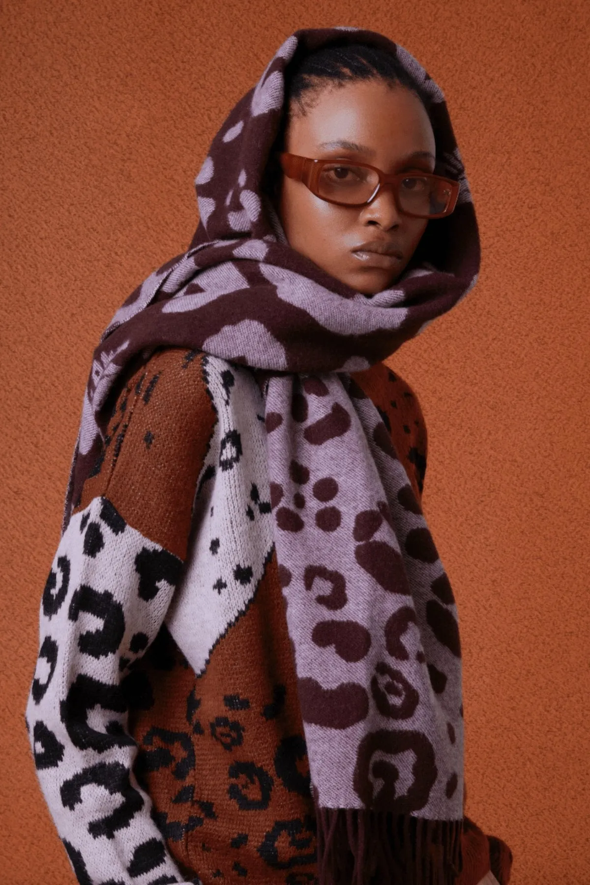 Spotted Wool Cashmere Scarf