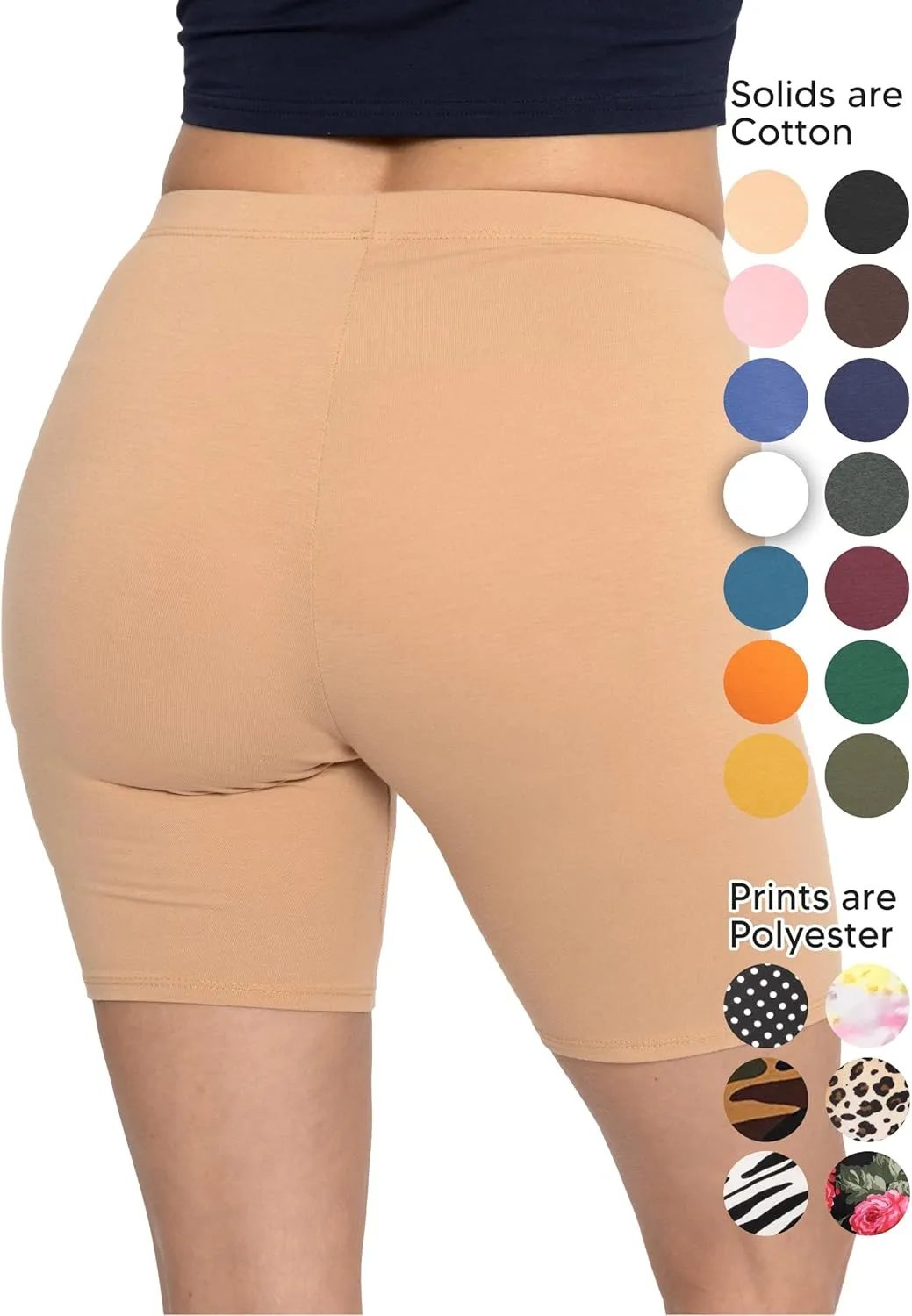 STRETCH IS COMFORT Biker Shorts for Women | Women's Athletic Workout Shorts | Cotton | Small - 5X