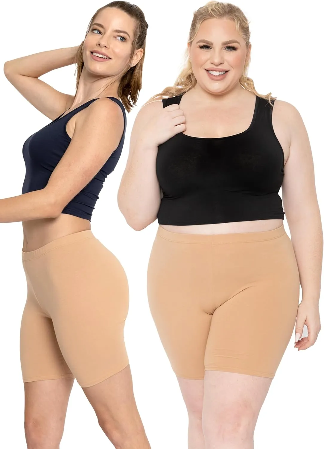STRETCH IS COMFORT Biker Shorts for Women | Women's Athletic Workout Shorts | Cotton | Small - 5X