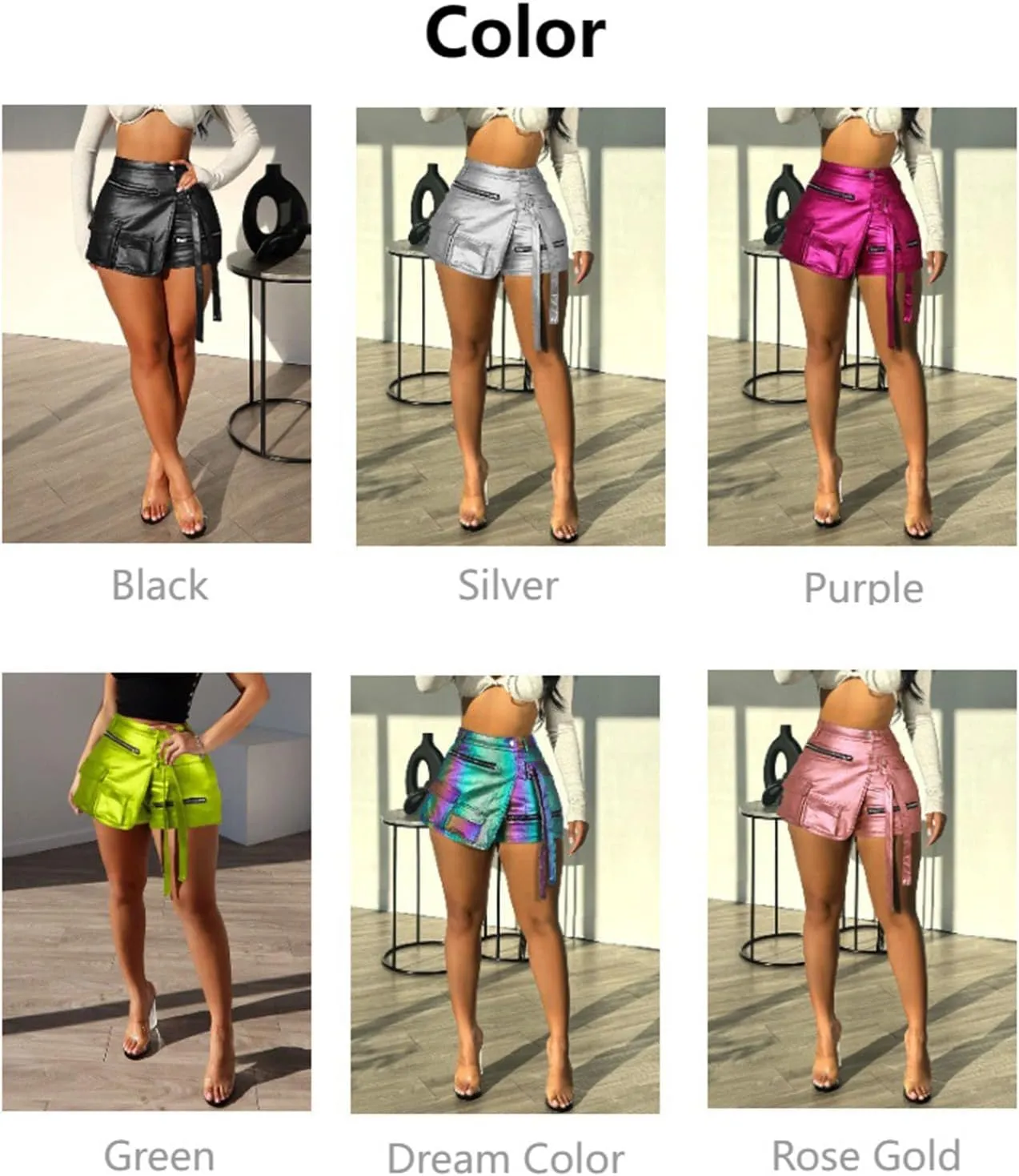 Summer Shorts for Women High Waisted Multi-Pockets Irregular Cargo Shorts Athletic Skorts Y2K