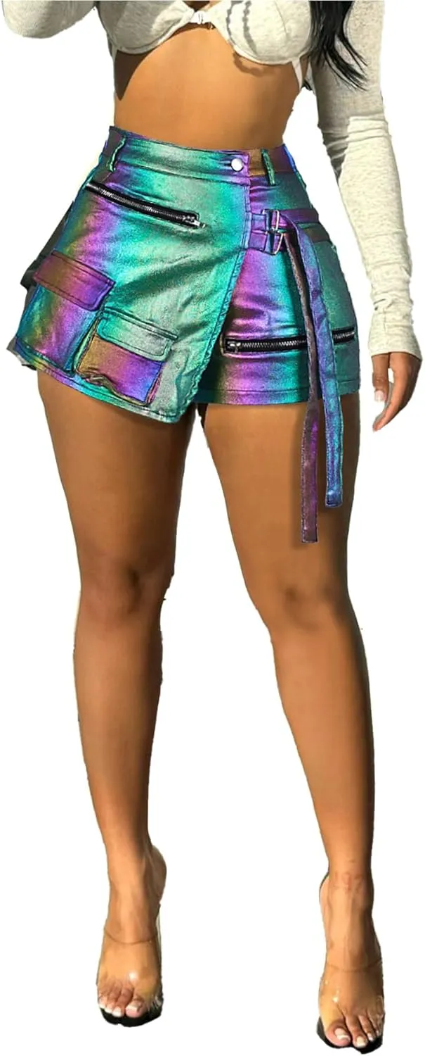 Summer Shorts for Women High Waisted Multi-Pockets Irregular Cargo Shorts Athletic Skorts Y2K