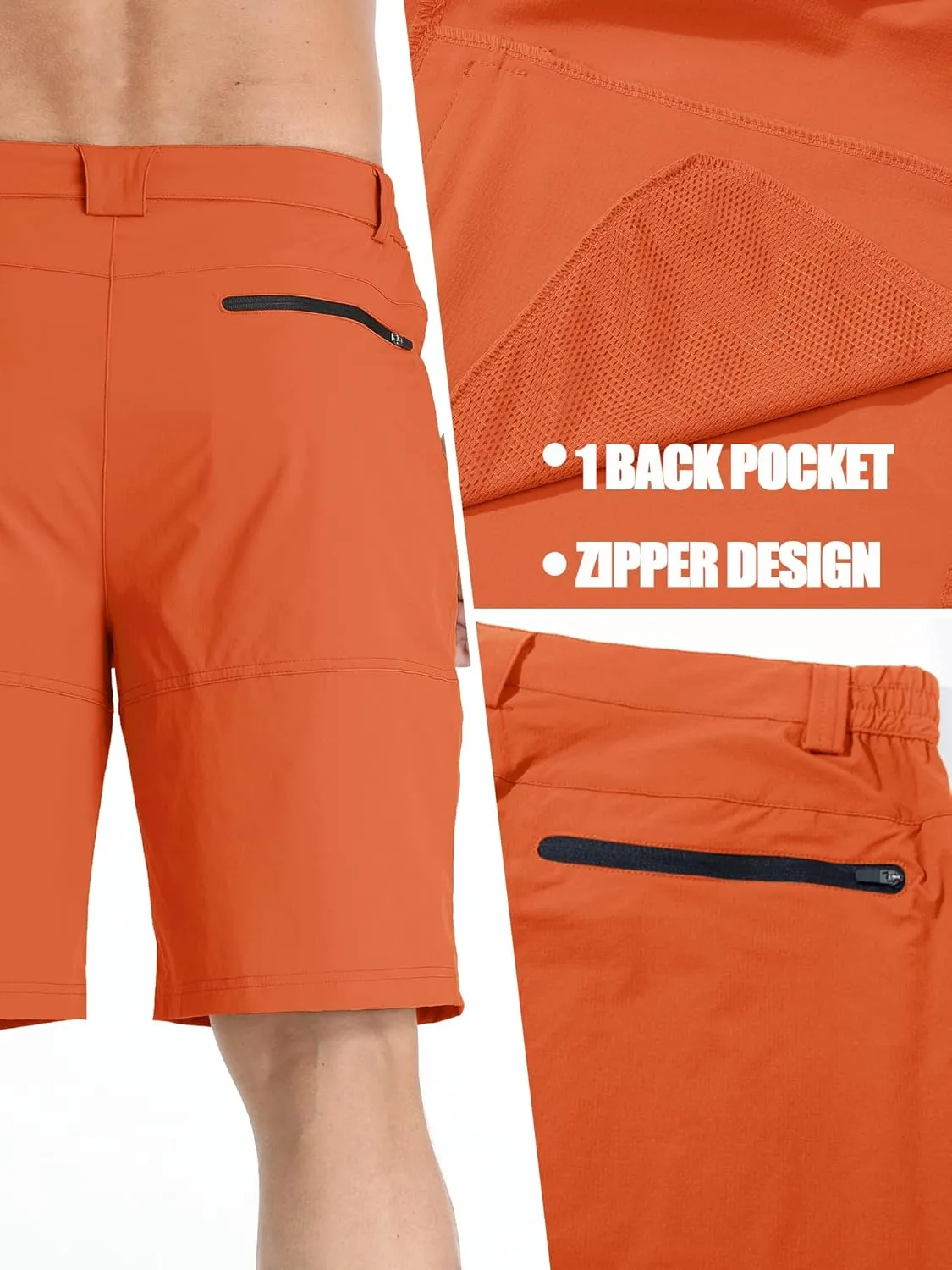 TACVASEN Men's Summer Outdoor Shorts Quick Dry Cargo Casual Work Hiking Shorts (NO Belt)