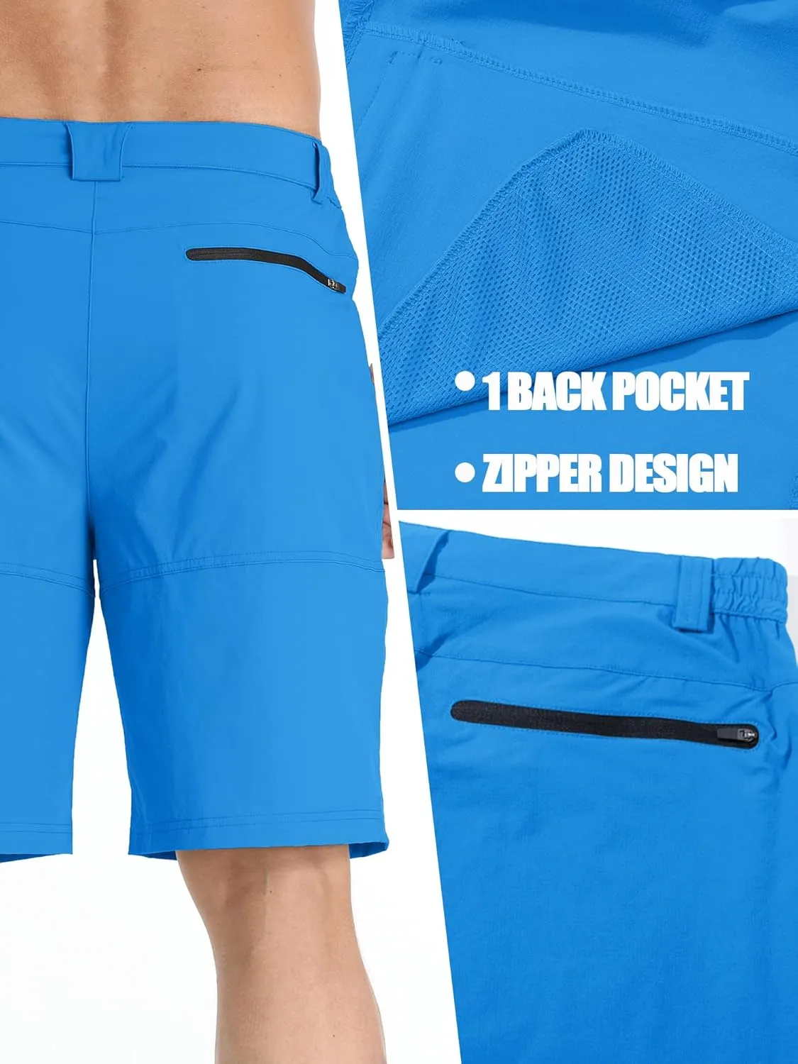 TACVASEN Men's Summer Outdoor Shorts Quick Dry Cargo Casual Work Hiking Shorts (NO Belt)