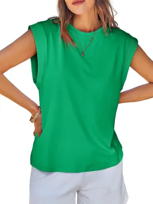 Tankaneo Womens Cap Sleeve Tank Tops Cotton Summer Casual Loose Fit Basic Tee Shirts 2025 Fashion