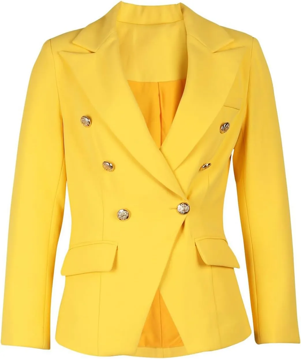 Tcremisa Women's Casual Blazers Long Sleeve Double-Breasted Blazer Jacket Dressy Slim Fit Business Work Office Suit