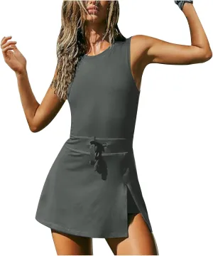 Tennis Dress with Shorts, Active Rompers Dress Golf Dresses, Skort Dress, Workout Dress, Athletic Athleisure Sets