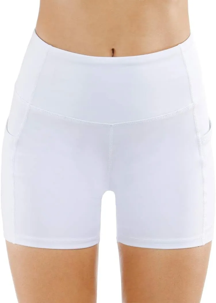 THE GYM PEOPLE Women's High Waist Workout Shorts Breathable Dolphin Split Elastic Lounge Yoga Shorts