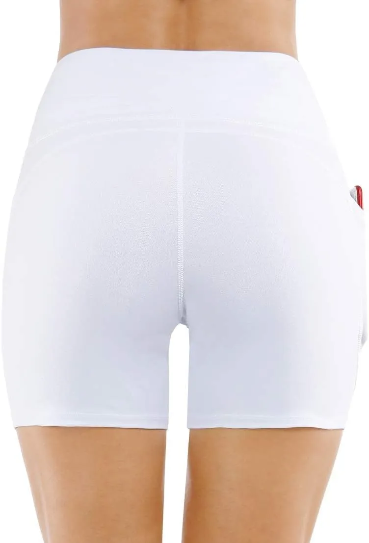 THE GYM PEOPLE Women's High Waist Workout Shorts Breathable Dolphin Split Elastic Lounge Yoga Shorts
