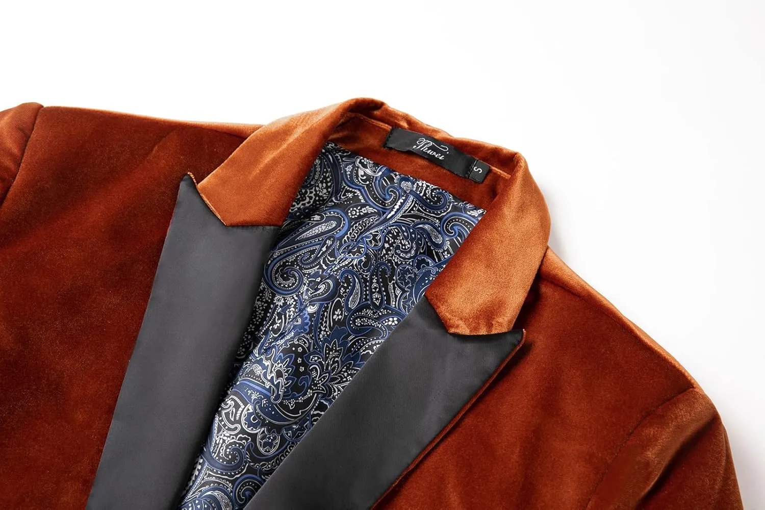 THWEI Mens Velvet Blazer Slim Fit Suit Jacket One Button Tuxedo Blazer Wedding Prom Dinner