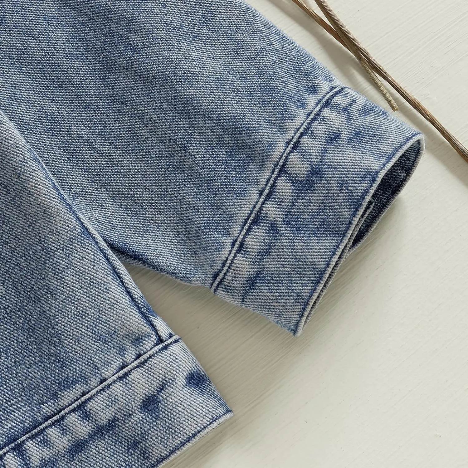 Toddler Baby Girls Jacket Bow Print Jean Jacket Lapel Button Down Denim Shirt Coat Outerwear Spring Clothes