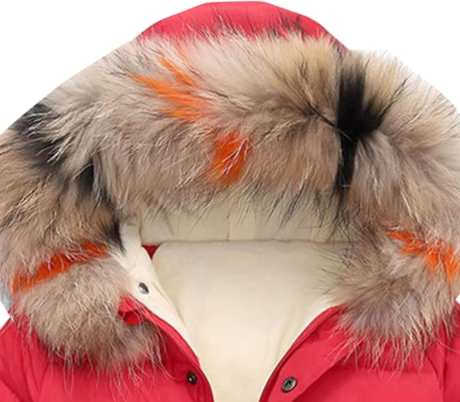 Toddler Baby Girls Warm Puffer Coat Winter Cute Fu Hood Cotton Padded Down Jacket Button Zip Up Winter Coat Boy Large