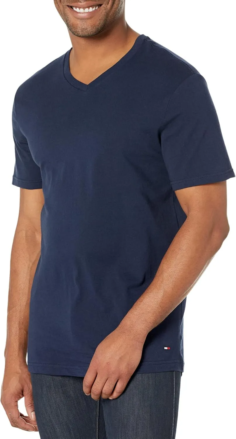 Tommy Hilfiger Men's Undershirts 3 Pack Cotton Classics V-Neck T-Shirts