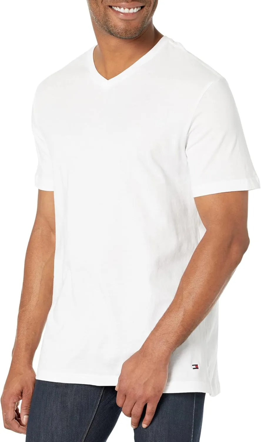 Tommy Hilfiger Men's Undershirts 3 Pack Cotton Classics V-Neck T-Shirts