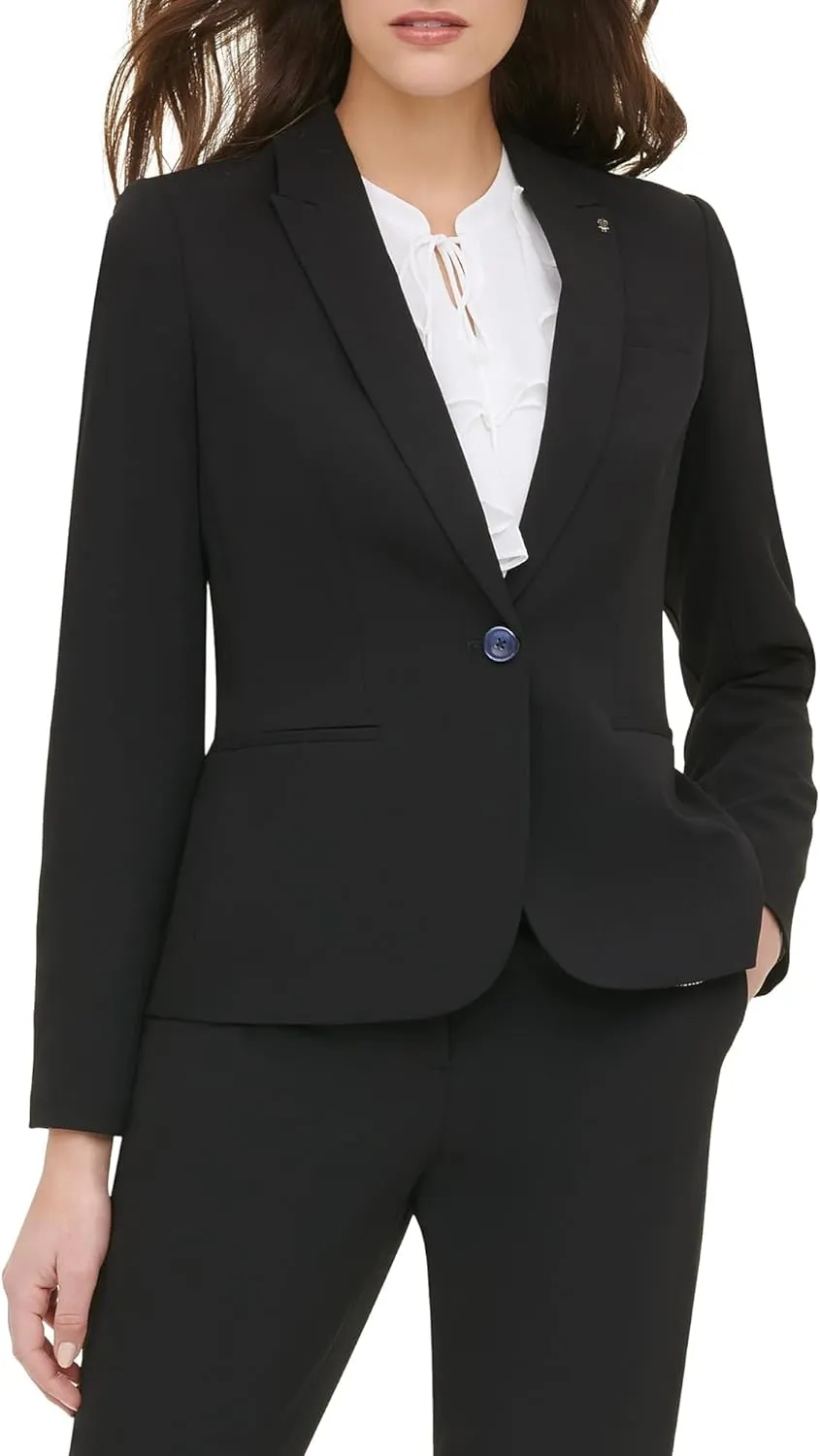 Tommy Hilfiger Women's Crinkle Plaid Print Blazer