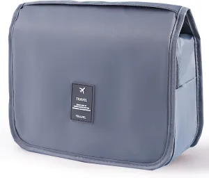 Travel Toiletry Bag for Women, Hanging Toiletry Bag with Multi-Pockets, Toiletry Bag for Traveling Easy Clean, Travel Organizer Bag Gray