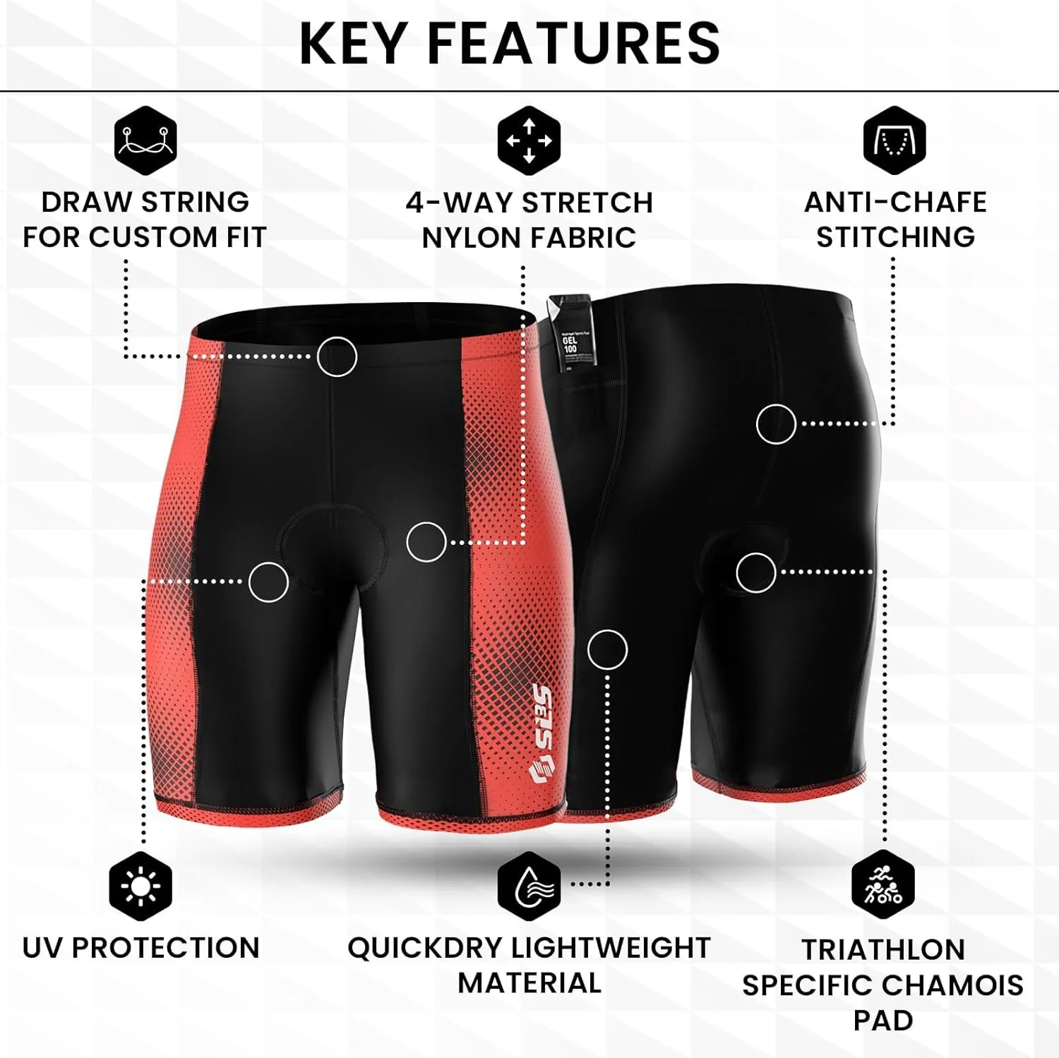 Triathlon Shorts Mens  Tri Shorts Mens  2 Pockets FRT  Designed by Athletes for Racing