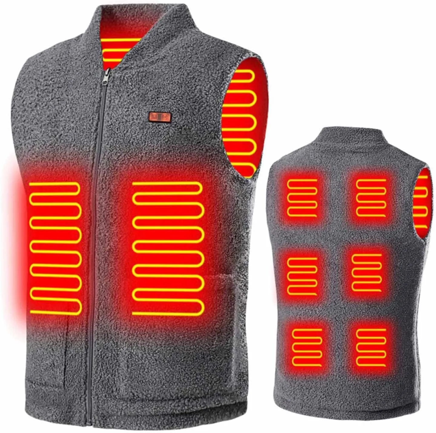 tuduoms Heated Vest for Women Men Warm Electric Heated Down Jacket Winter USB Rechargeable Heated Puffer Coat No Battery Pack