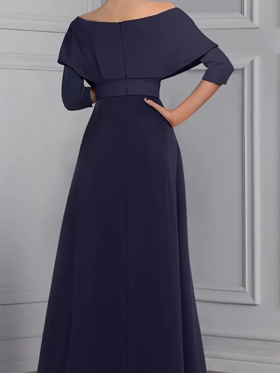 Two Piece Jumpsuit Mother of The Bride Dress for Wedding Off Shoulder Satin Elegant Formal Evening Dress for Women