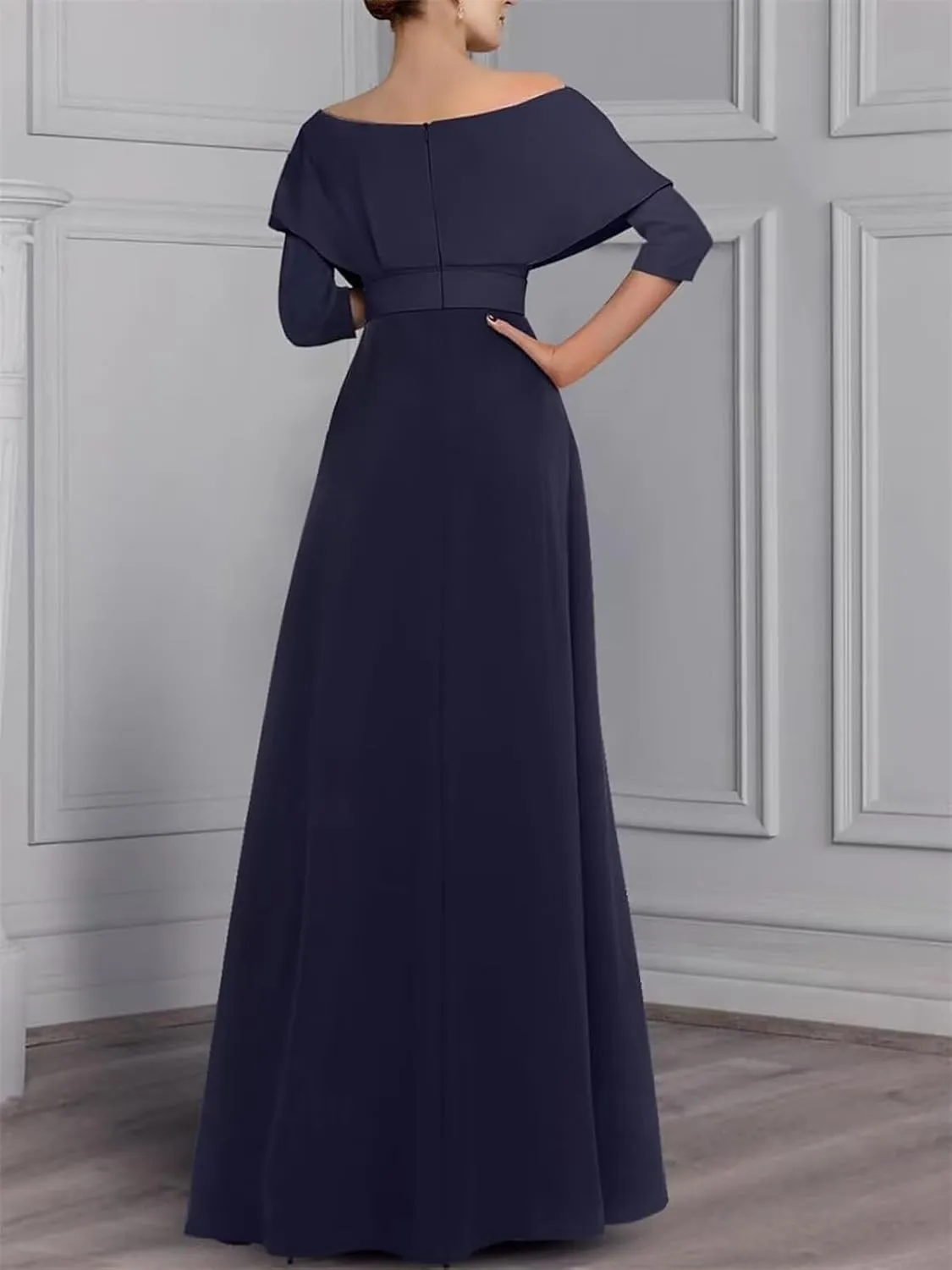 Two Piece Jumpsuit Mother of The Bride Dress for Wedding Off Shoulder Satin Elegant Formal Evening Dress for Women