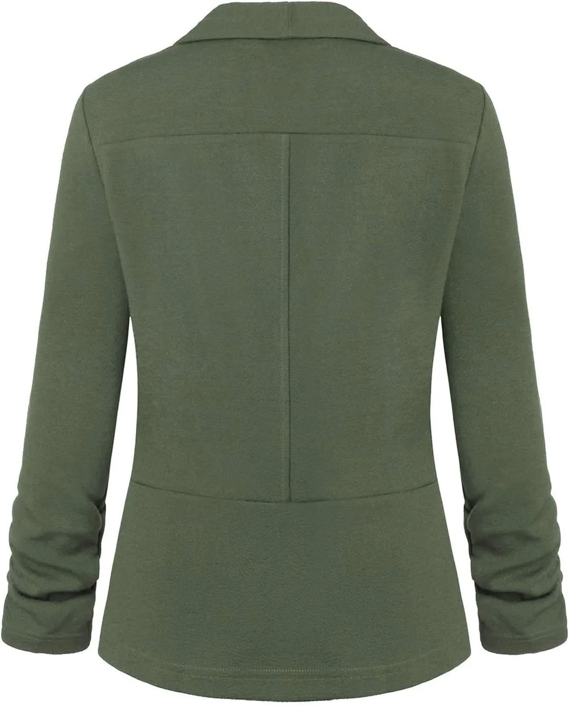 Unifizz Womens Casual Blazer Pockets Open Front Cardigan Work Office Jacket 3/4 Sleeve