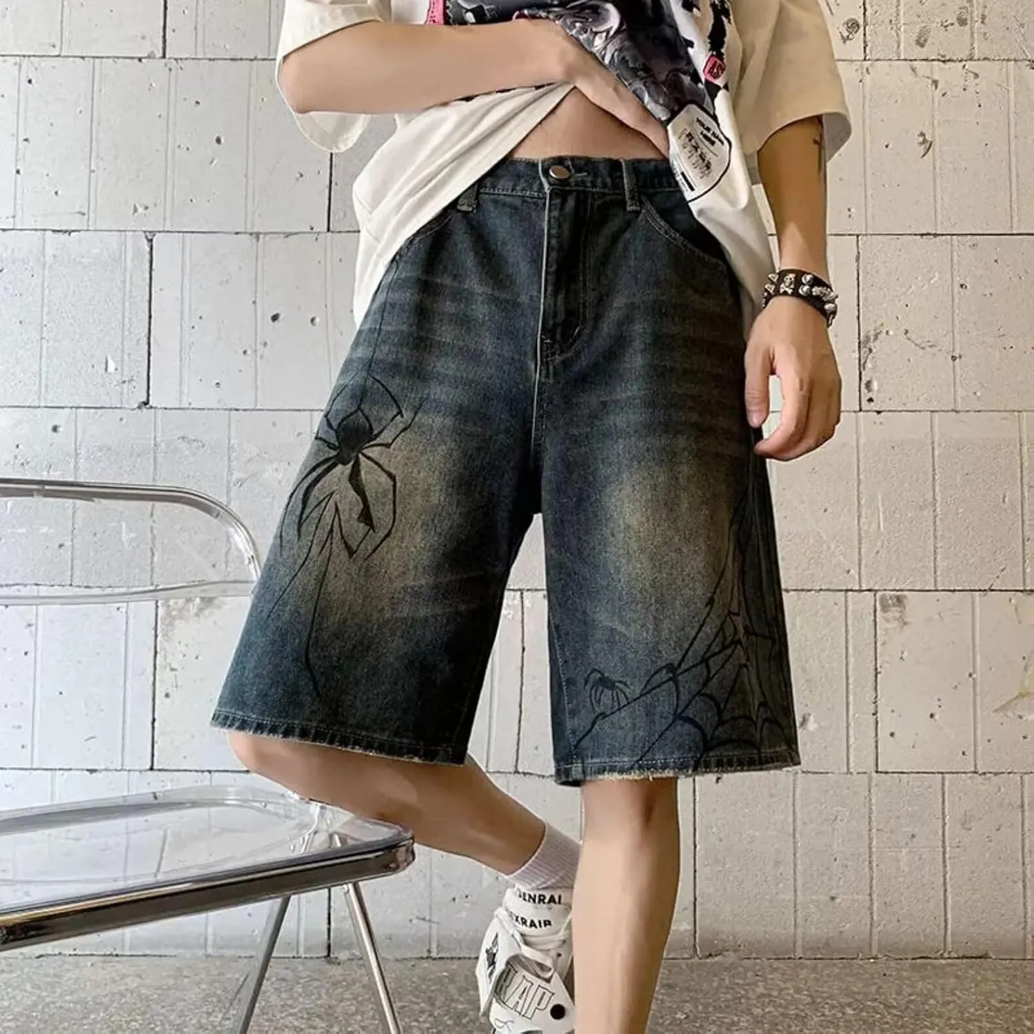 Unisex Denim Shorts Baggy Jorts Y2K Streetwear Fashion Jorts Casual Loose Grunge Harajuku Jeans Shorts