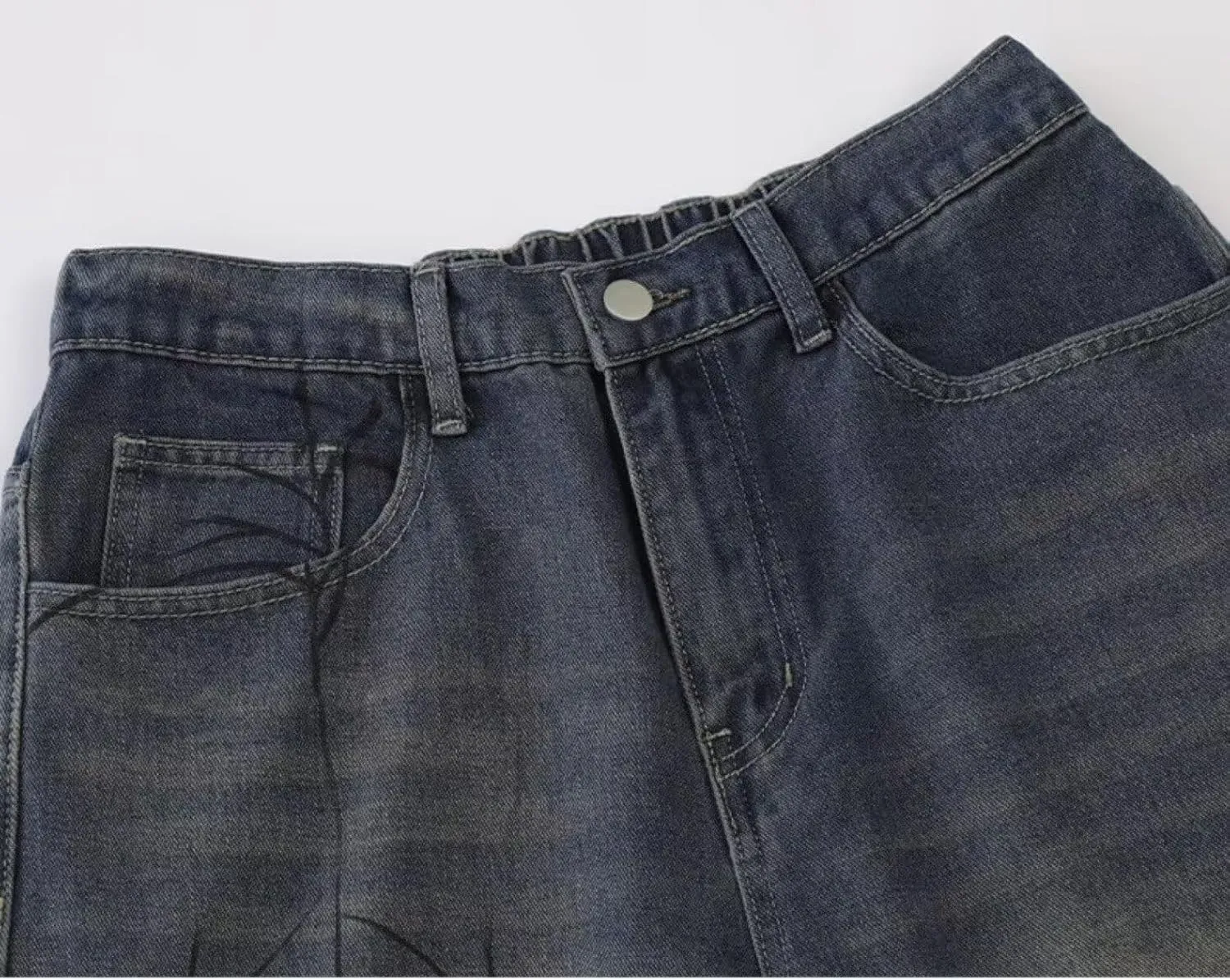 Unisex Denim Shorts Baggy Jorts Y2K Streetwear Fashion Jorts Casual Loose Grunge Harajuku Jeans Shorts