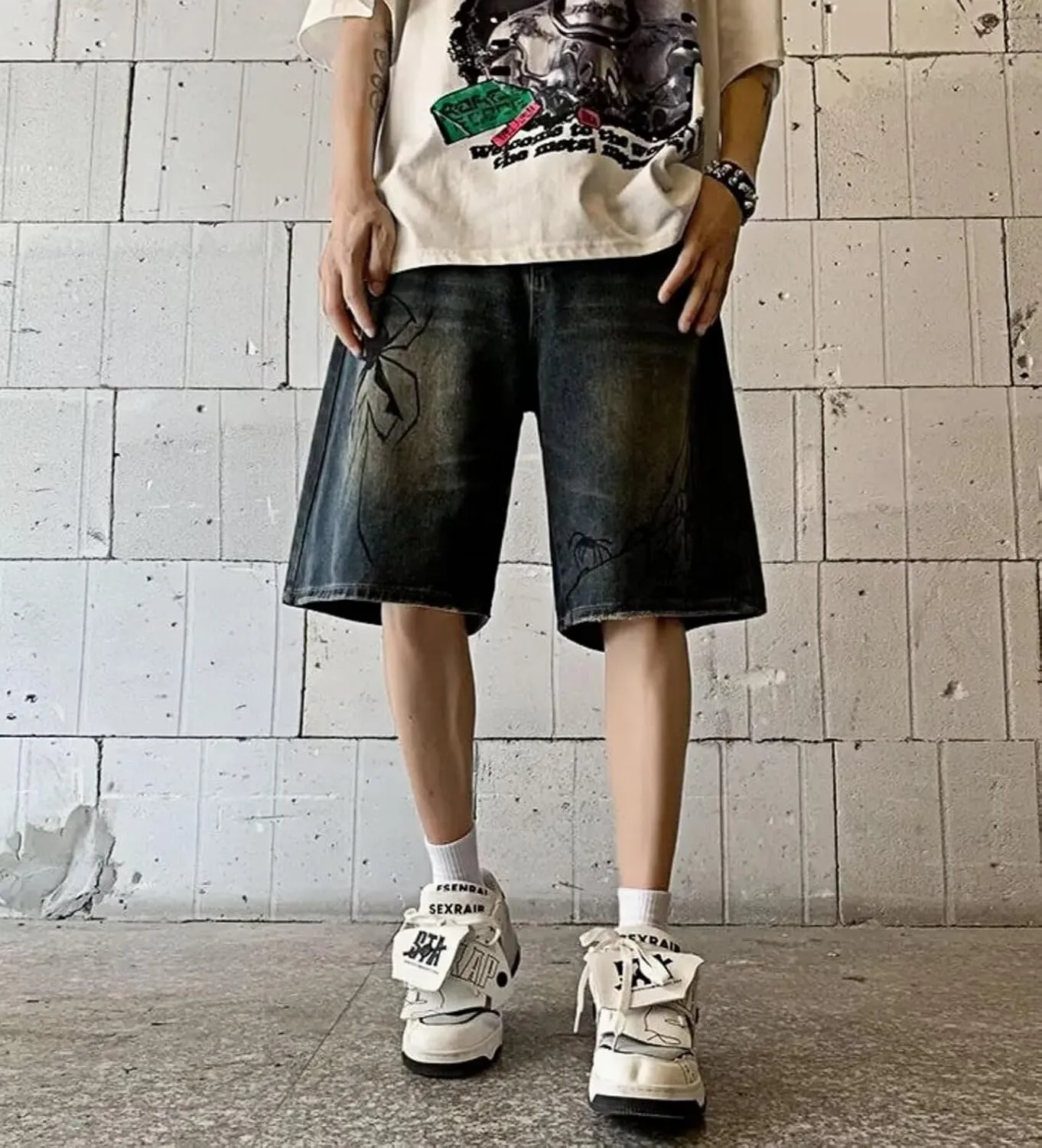 Unisex Denim Shorts Baggy Jorts Y2K Streetwear Fashion Jorts Casual Loose Grunge Harajuku Jeans Shorts