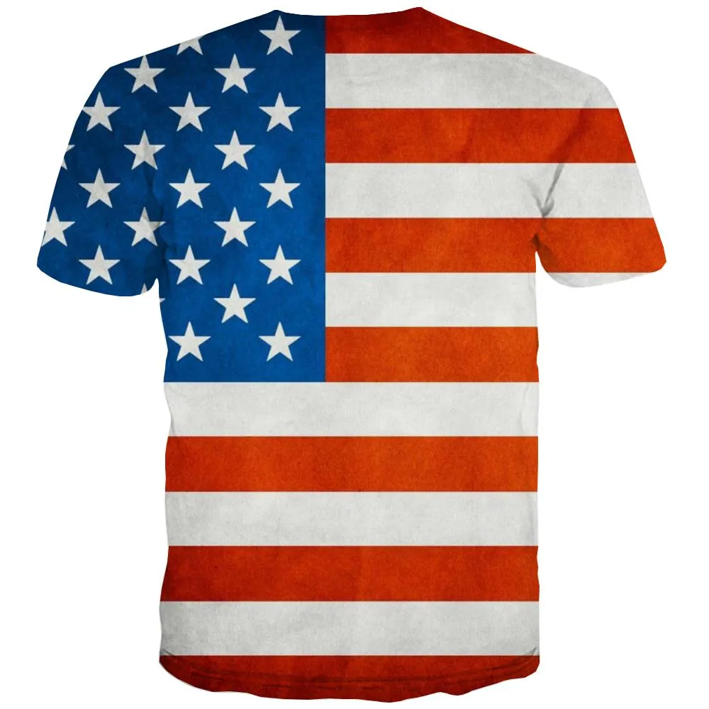 USA T shirts Men Flag T shirts Funny Statue T-shirts 3d Country Shirt Print