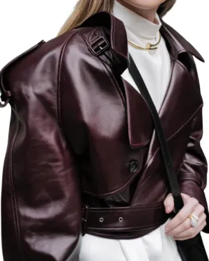 utcoco Women's Cropped Faux Leather Motorcycle Jacket Oversized PU Coat Outerwear 2024 Fall Fashion Clothes