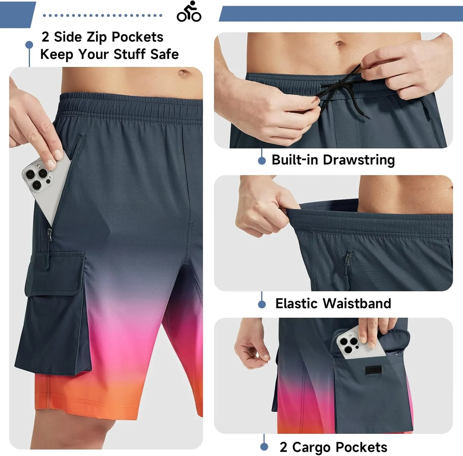 VAYAGER Men's Hiking Cargo Shorts Lightweight Multi Pocket Casual Outdoor Travel Shorts for Fishing Camping