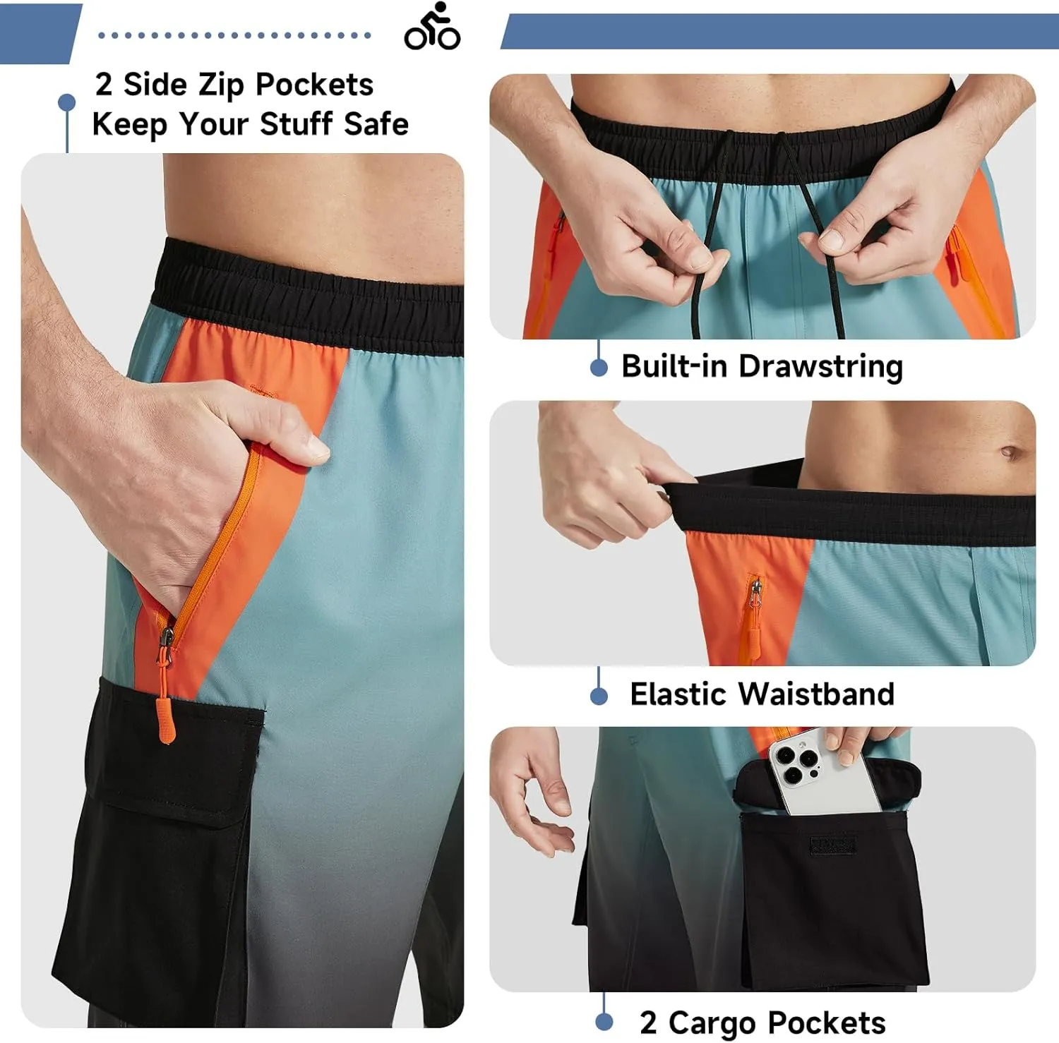 VAYAGER Men's Hiking Cargo Shorts Lightweight Multi Pocket Casual Outdoor Travel Shorts for Fishing Camping