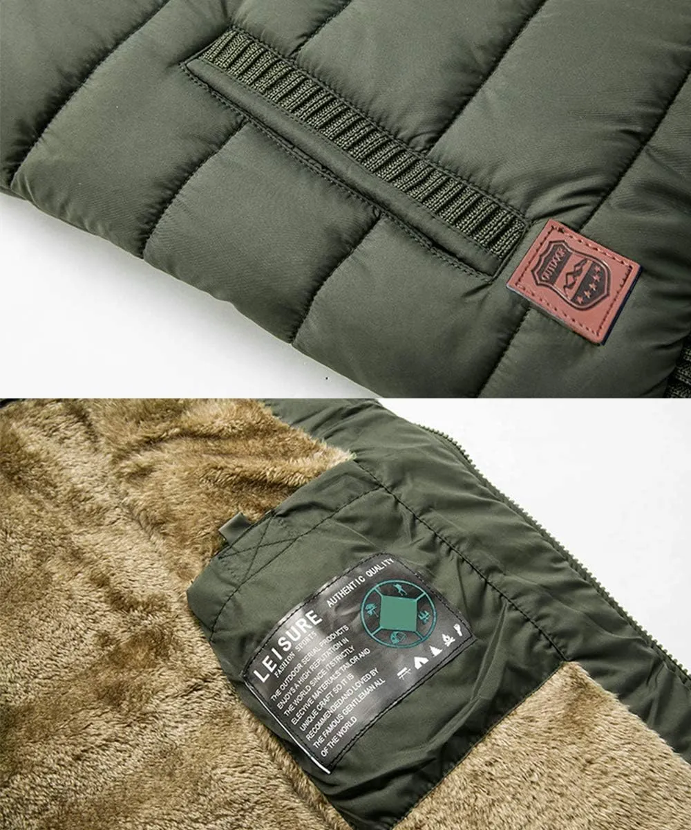 Vcansion Men's Outdoor Stand Collar Fleece Jacket Vest Casual Padded Vest Coats