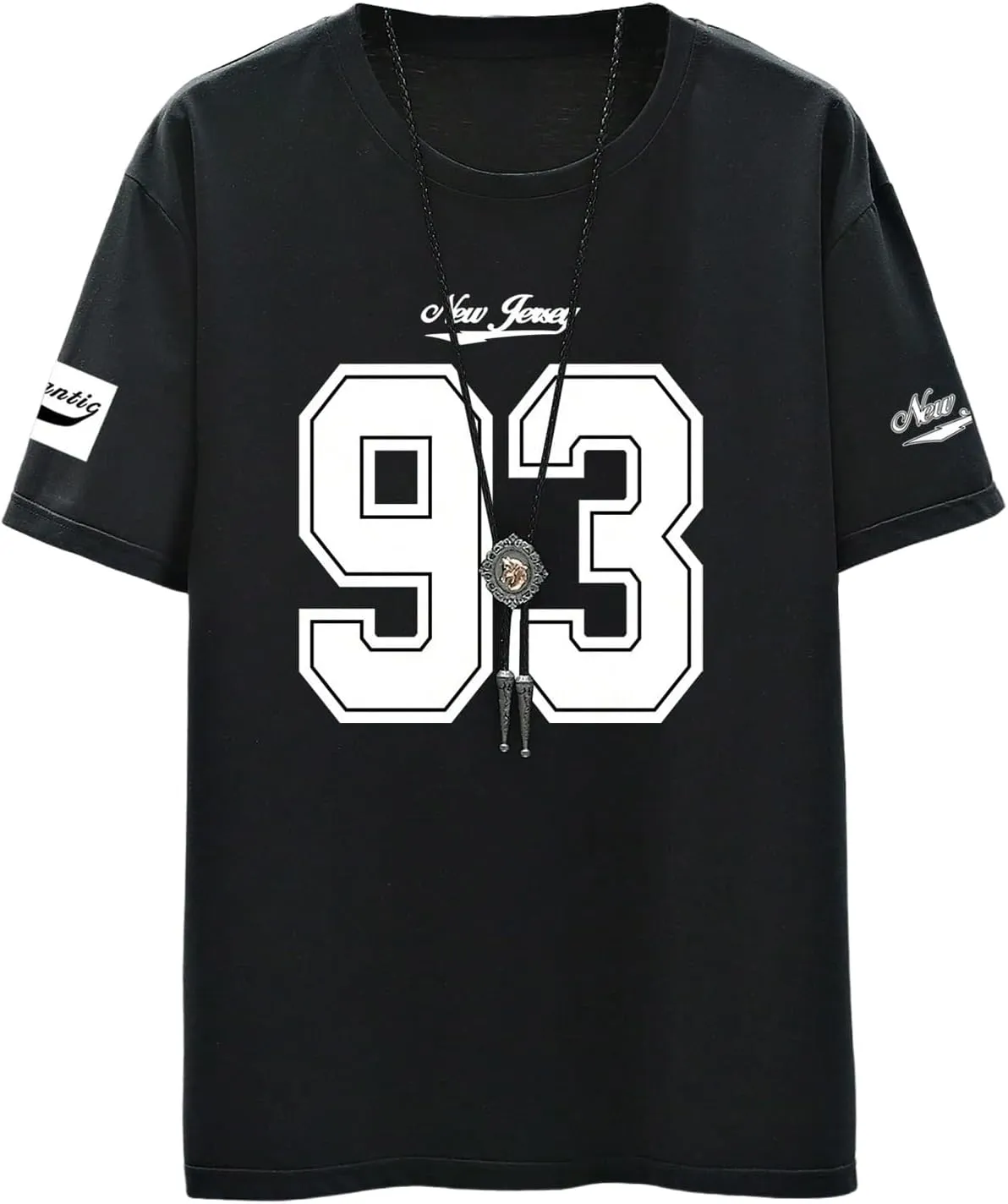 Verdusa Men's Jersey Shirt Letter Print Short Sleeve Round Neck Athletic Tee Tops