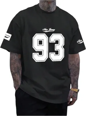 Verdusa Men's Jersey Shirt Letter Print Short Sleeve Round Neck Athletic Tee Tops